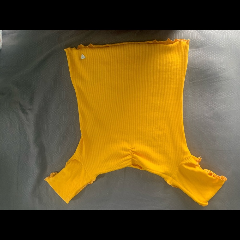 lettuce edge ribbed off the shoulder top